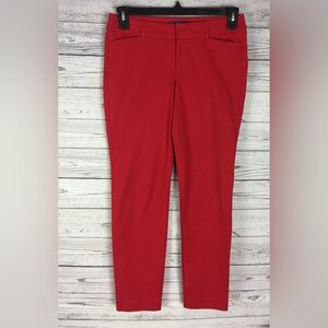 Old Navy Women’s Red Flat Front Mid-Rise Pixie Skinny Stretch Ankle Pants